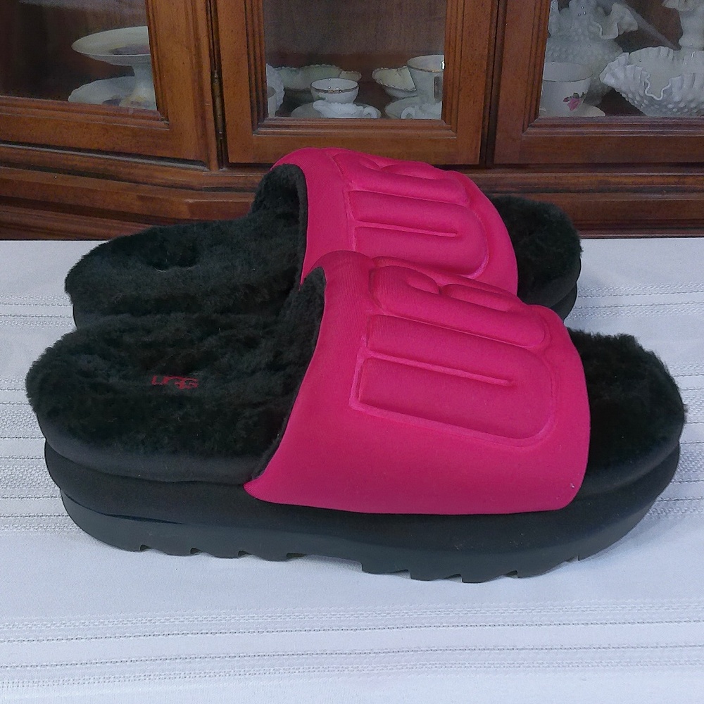 LKNW UGG Maxi Graphic Platform Slides, Color:Rasp… - image 3